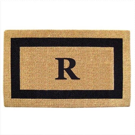 NEDIA HOME Nedia Home 02071R Single Picture - Black Frame 24 x 57 In. Heavy Duty Coir Doormat - Monogrammed R O2071R